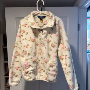 Polo Ralph Lauren 3/4 zip floral fleece sweatshirt
